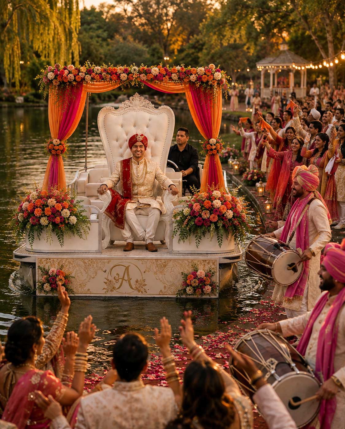 exciting-baraat-by-water